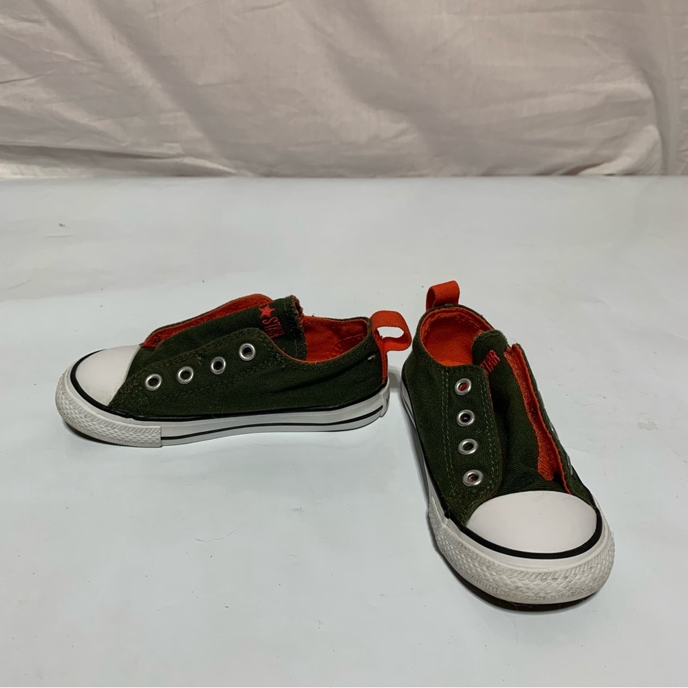Converse All StarToddler 8 Easy Slip Khaki Green/Orange Sneakers